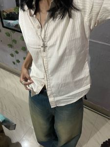 Y2K Cream fitted shirt
