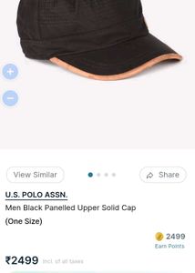 U.S. POLO ASSN.Men Black Panelled Upper Solid Cap
