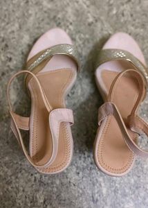 Sparkly Pink Platform Wedge Sandals