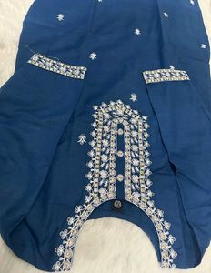 Blue Embroidered Kurta Set with Dupatta