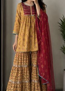 Beautiful Yellow Floral sharara set
