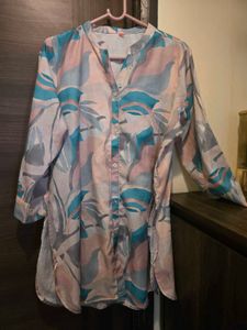 Pastel Abstract Print Pathani style Coord set