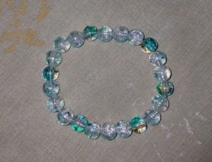 Purple &amp; Clear Beaded Bracelet