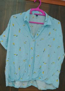 Blue Floral Print Shirt