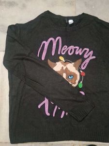 Meowy Cat Graphic Sweater