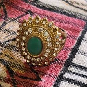 Vintage Green Stone Statement Ring