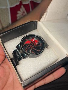 Men's Black & Red Spider Web Watch