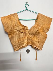 Elegant Gold Brocade Blouse