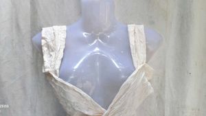Cream Textured Twist Crop Top