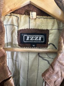 Vintage Brown Leather Bomber Jacket