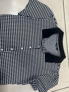 Chic Black &amp; White Gingham Polo Top