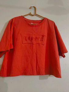 Levi's Orange Cropped T-Shirt