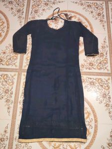 Elegant Navy Blue Embroidered Suit Set