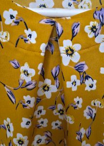 Mustard Floral Peplum Top