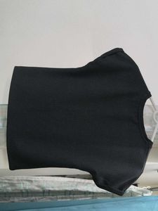 Classic Black Ribbed Crop Top