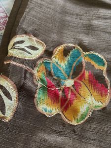 Elegant Brown Embroidered Saree