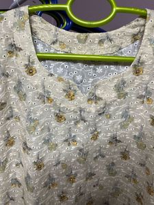 light yellow soft short kurti