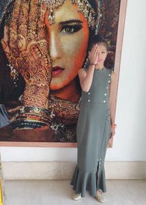 Elegant Olive Green Gown