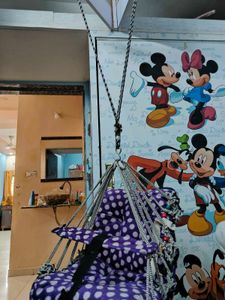 Purple Polka Dot Baby Swing