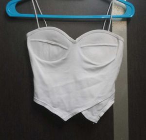 White Bustier Crop Top