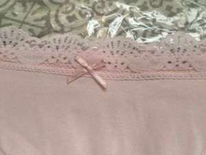Pink Lace Trim Panties