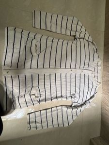 Classic Nautical Striped Knit Cardigan with Front