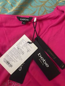 Bebe Rhinestone V-Neck Tank Top