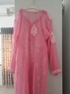 Pink Chikankari Kurta