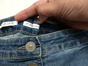 Women's Double Button Blue Jeans