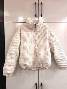 Cream Corduroy Puffer Jacket