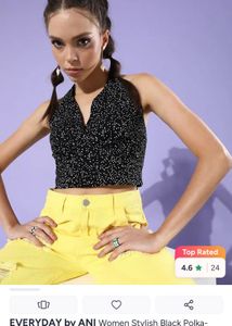 Chic Polka Dot Halter Neck Crop Top