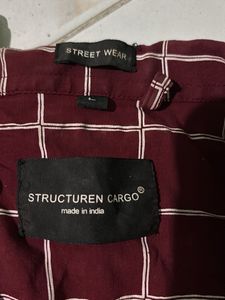 Maroon Checkered Casual Shirt