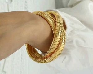 Chunky Gold Tone Bangle Bracelet