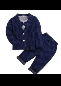 Baby Boy Pinstripe Suit with Bowtie