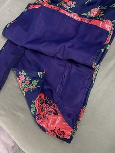 Navy Blue Floral weaves Kurta