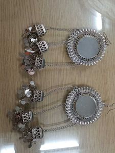 Silver Tone Jhumka Earrings