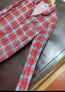 Red🔴 Check Printed Shirt For Girl &amp; Woman 40 Bust