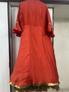Stunning Orange Ethnic Gown