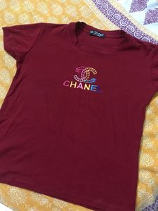Stylish Maroon T-Shirt with Logo