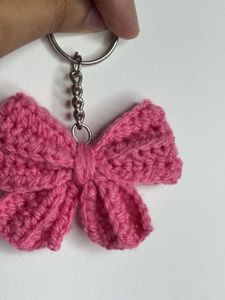 Handmade Crochet Bow Keychain