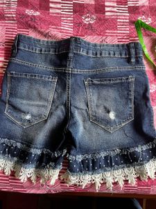 Denim Shorts with lace