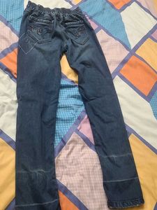 Stylish Blue Denim Jeans with back elastic