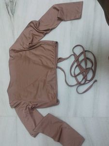 Trendy  Wrap Top with Long Sleeves