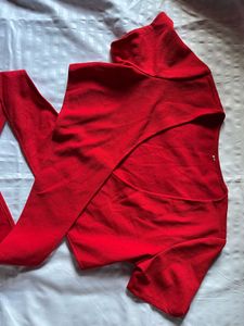 Red Wrap Around Crop Top