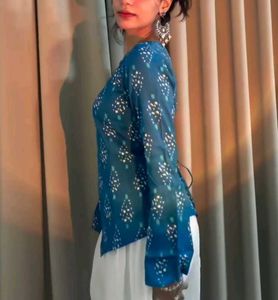 Stylish Blue Printed Kurti