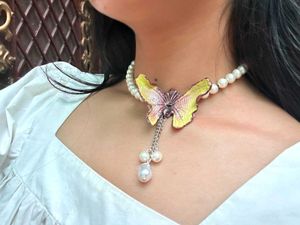 Charming Butterfly Pearl Necklace