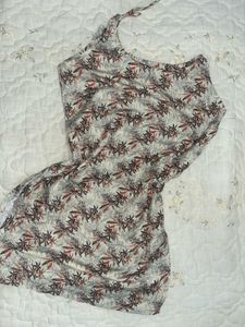 Floral Print One shoulder Tie-up Kurti