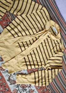 Striped Knit Top with Scarf Tie
