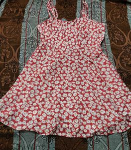 Red Daisy Print Mini Dress