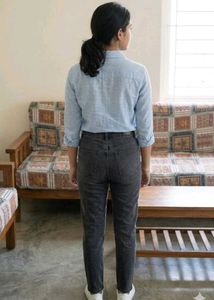 Embroidered Blue Cotton Shirt
